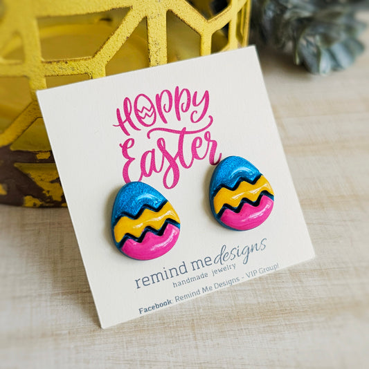 Easter Egg Clay Stud Earrings