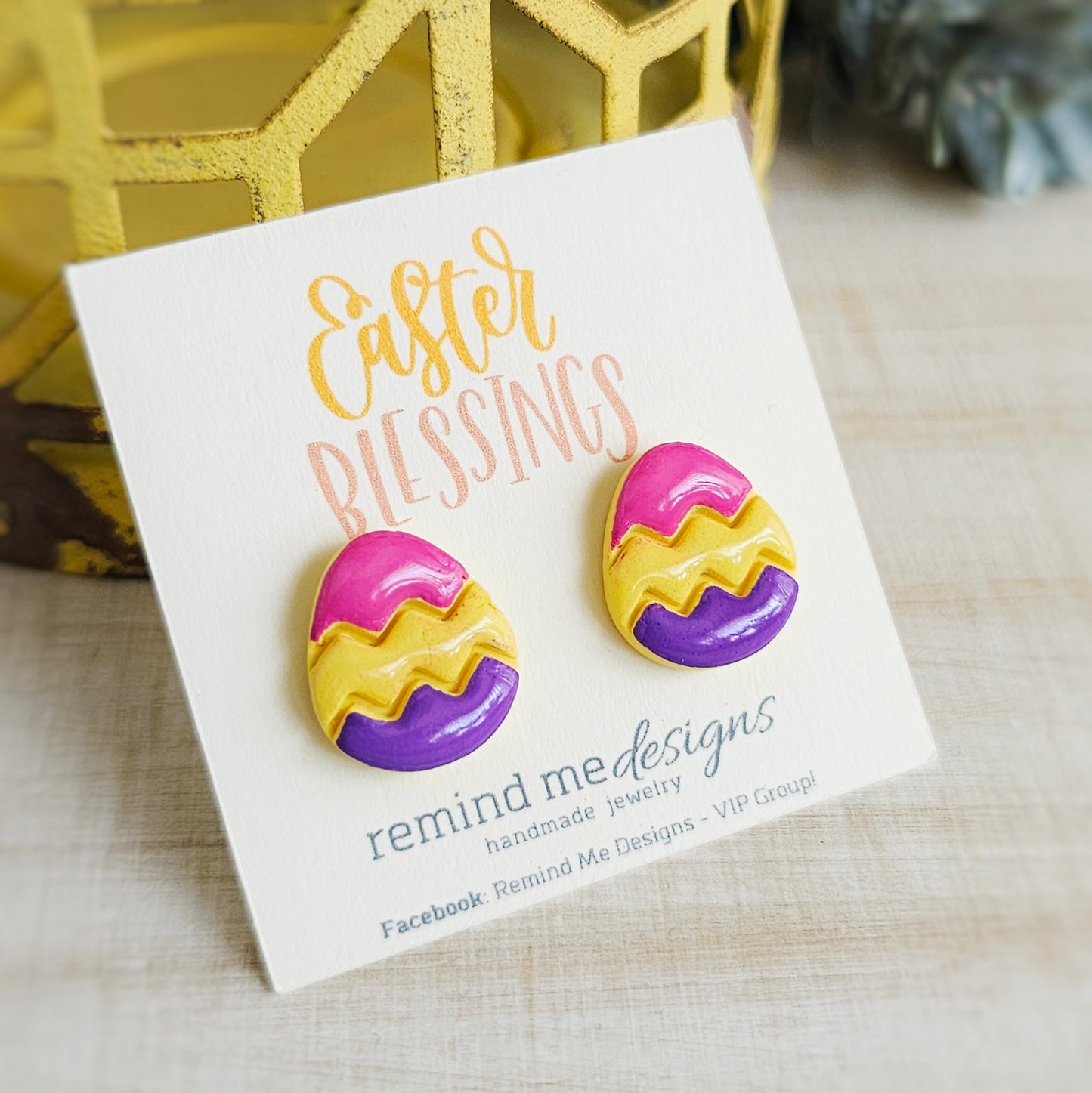 Easter Egg Clay Stud Earrings