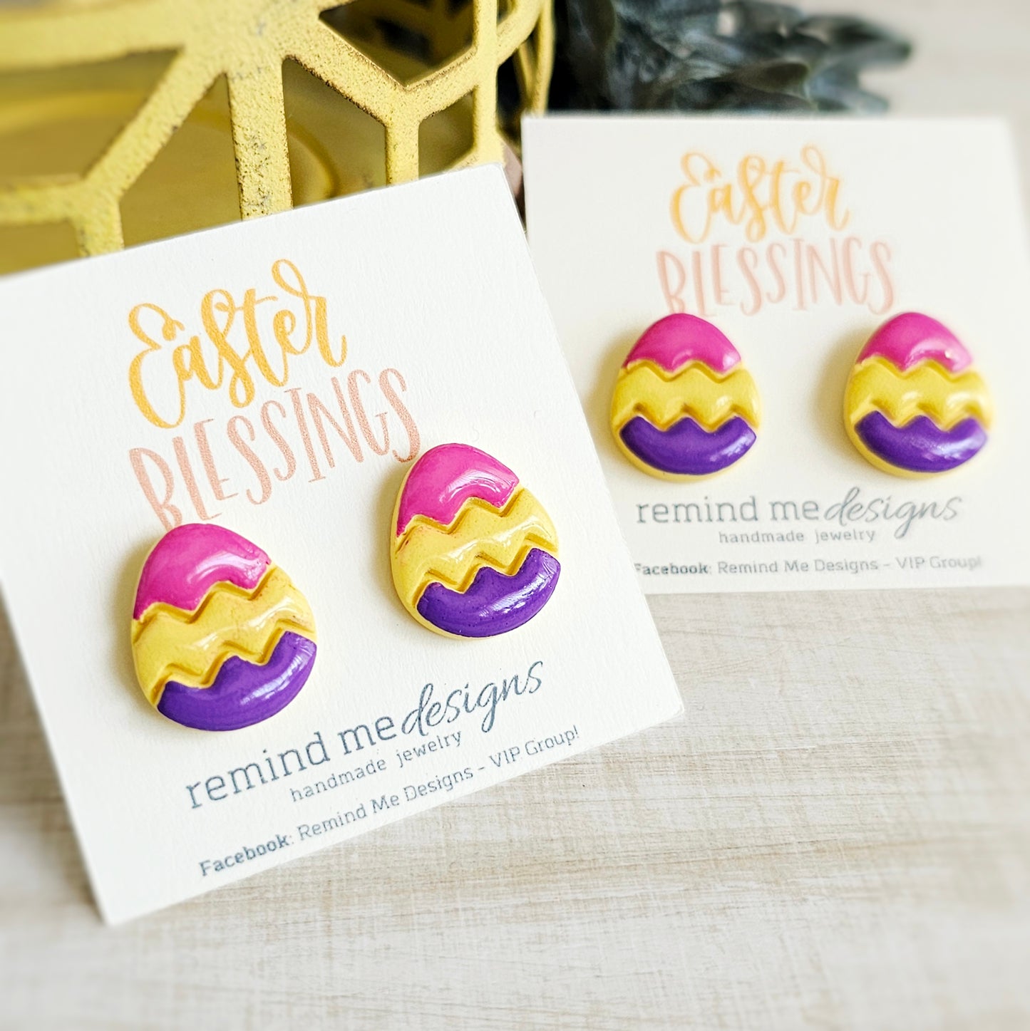Easter Egg Clay Stud Earrings