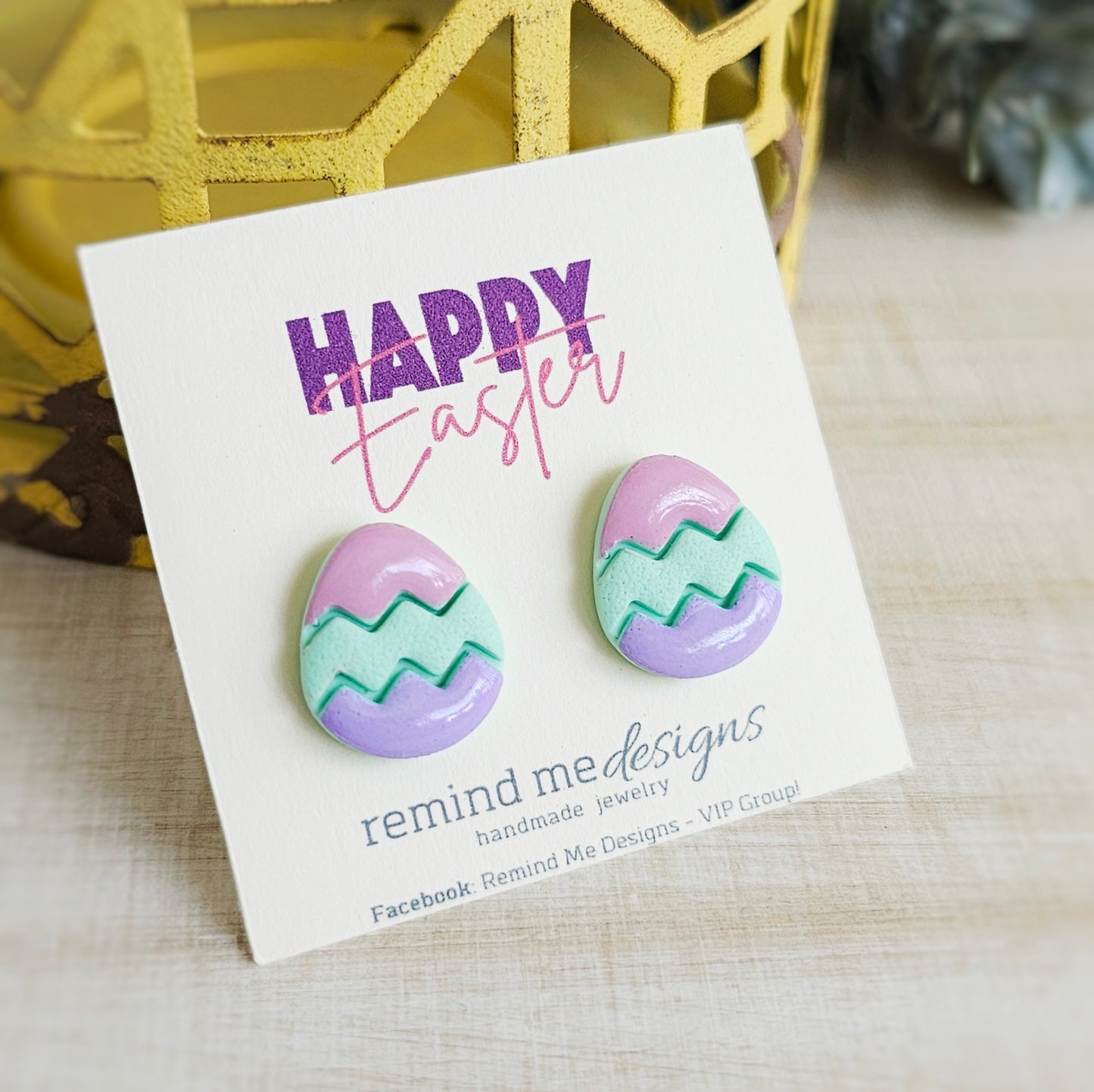 Easter Egg Clay Stud Earrings