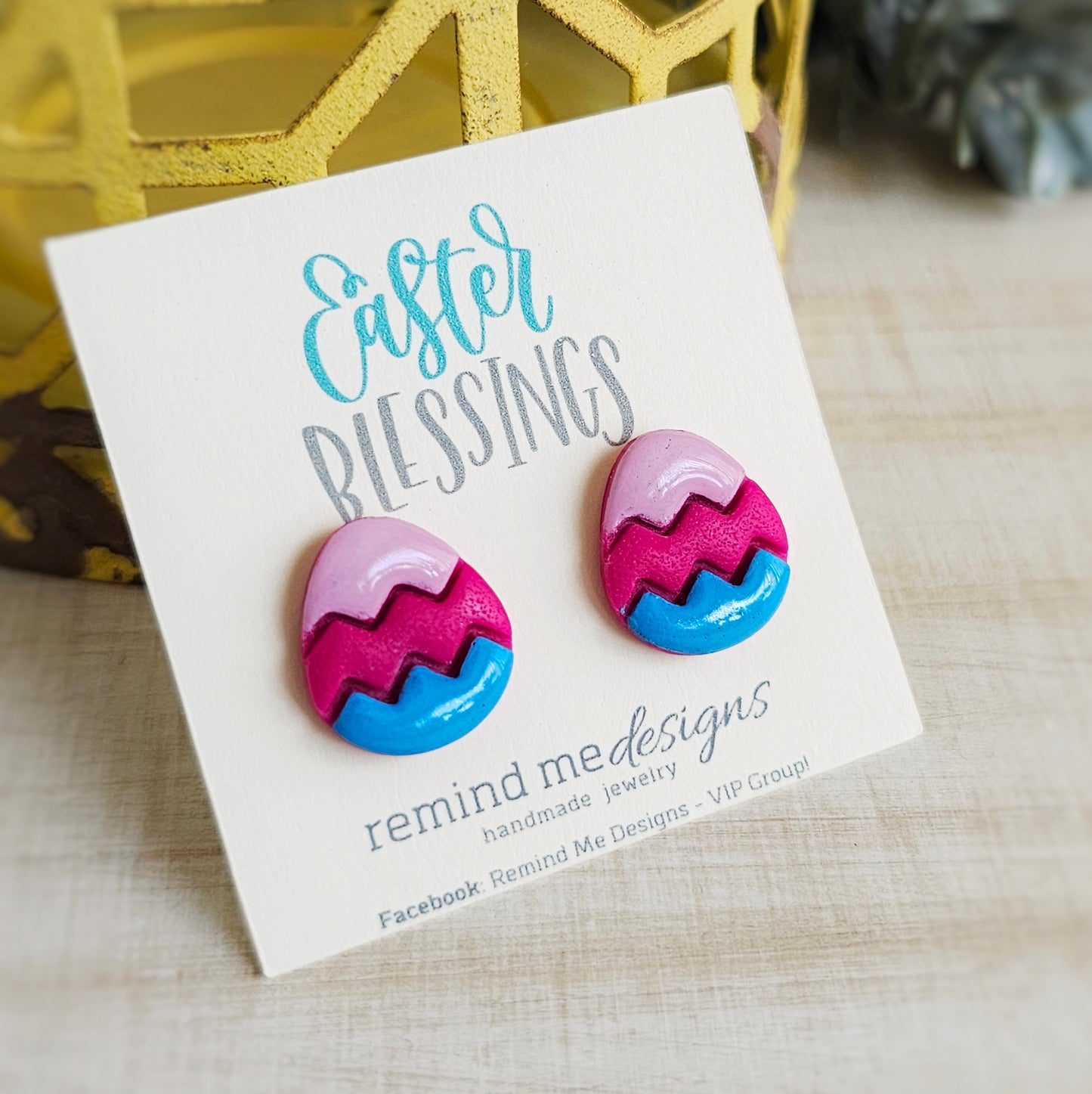 Easter Egg Clay Stud Earrings