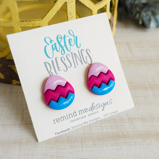 Easter Egg Clay Stud Earrings