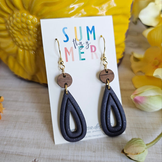 Midnight Purple Clay Dangle Earrings