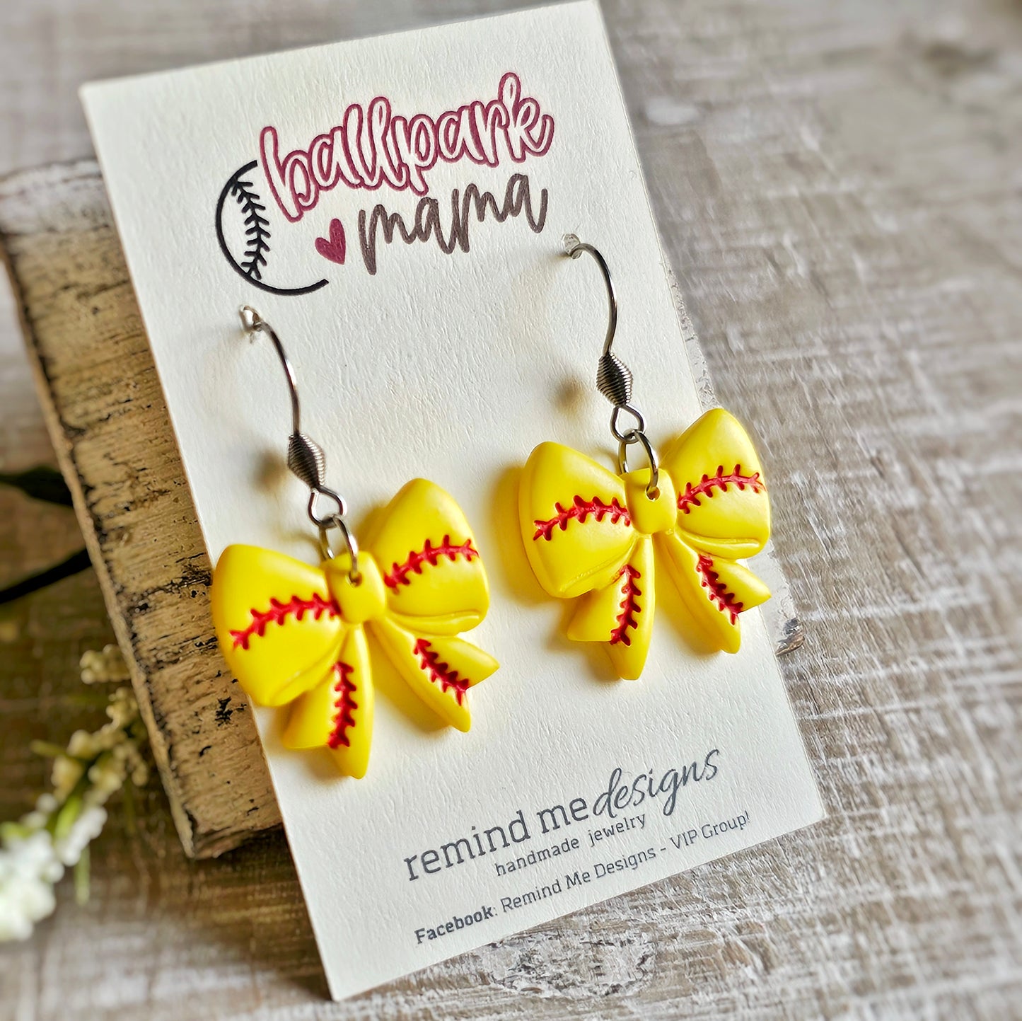 Softball Clay Dangle Earrings