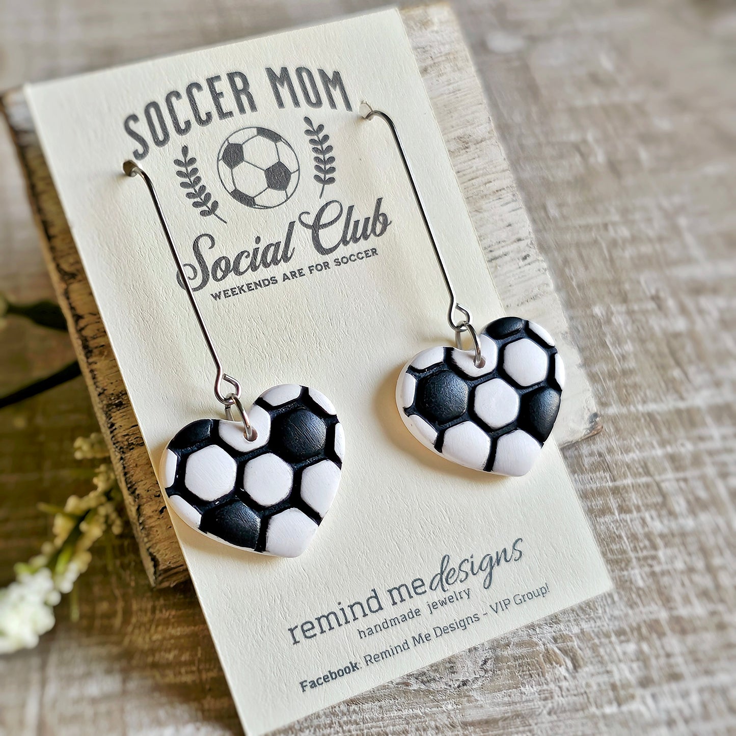 Soccer Clay Dangle Earrings
