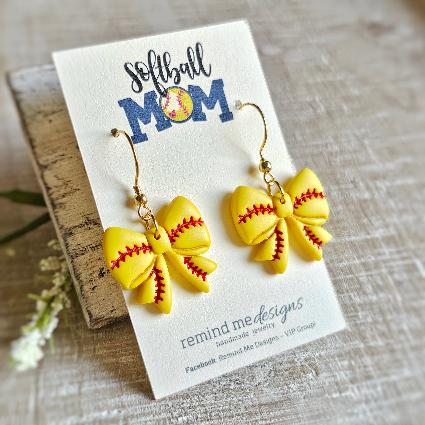 Softball Clay Dangle Earrings