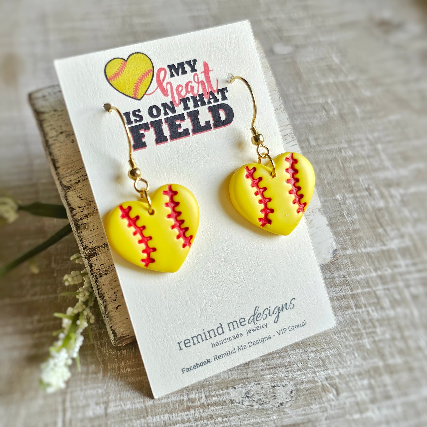 Softball Clay Dangle Earrings
