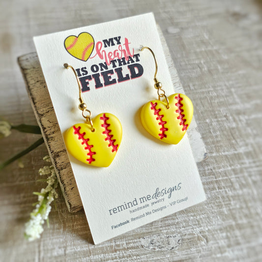 Softball Clay Dangle Earrings