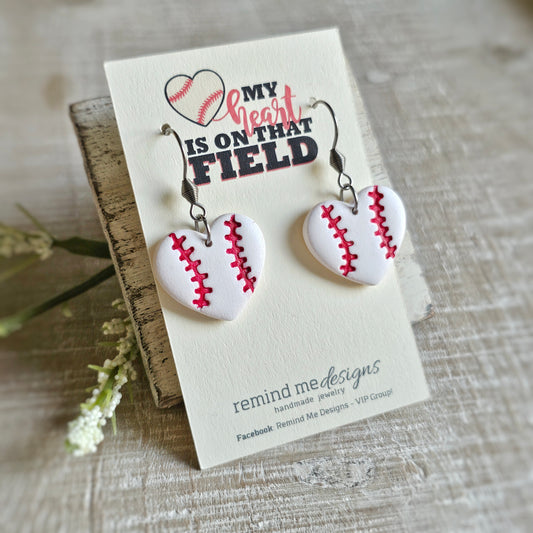 Baseball Clay Dangle Earrings