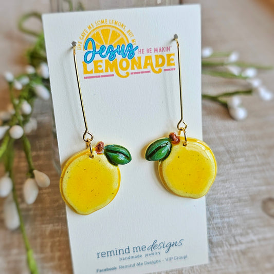 Lemon Yellow Clay Dangle Earrings