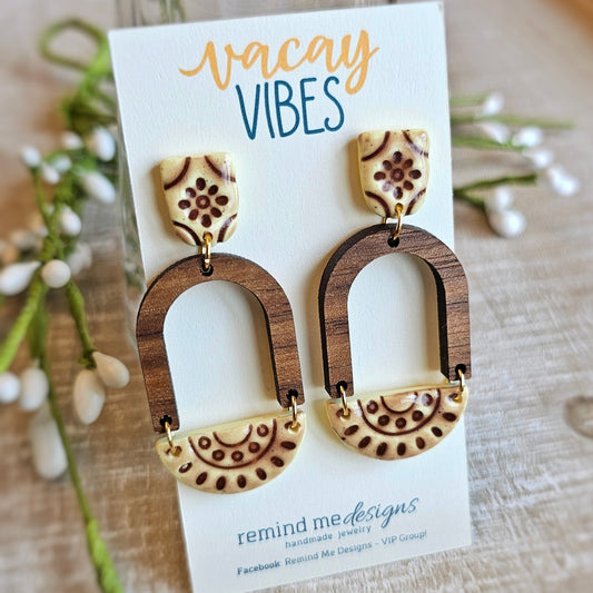 Yellow Clay Dangle Earrings