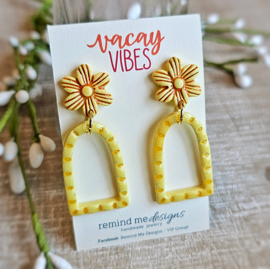 Yellow Clay Dangle Earrings