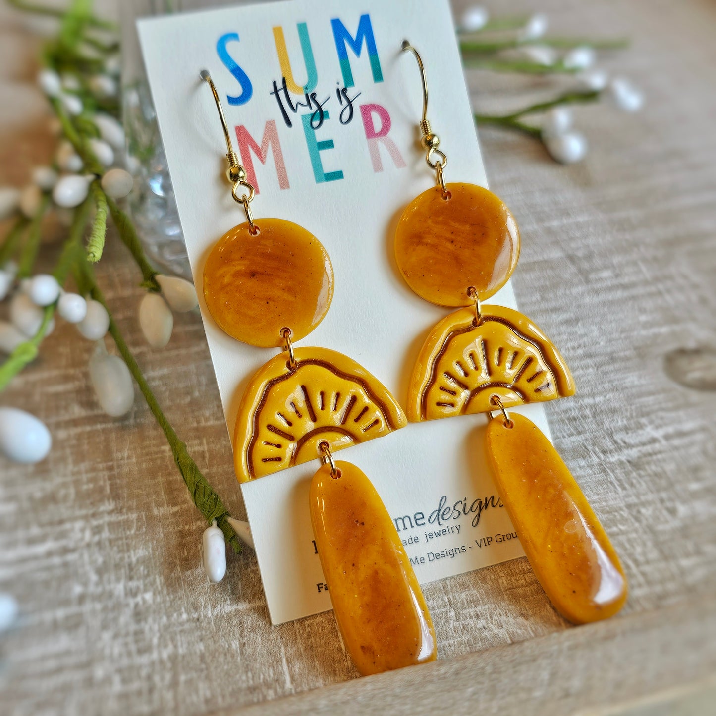 Sunshine Clay Dangle Earrings