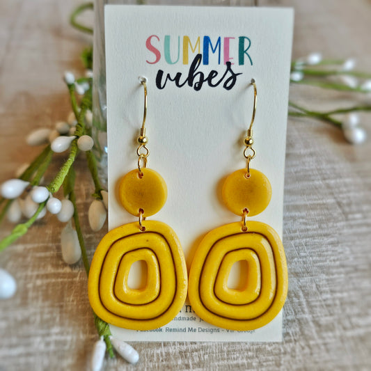 Yellow Clay Dangle Earrings