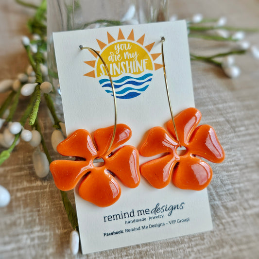 Clay Floral Dangle Earrings