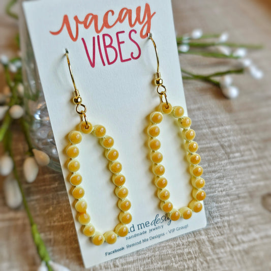 Dot Pattern Clay Dangle Earrings