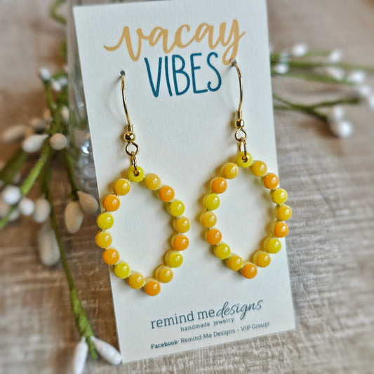 Dot Pattern Clay Dangle Earrings