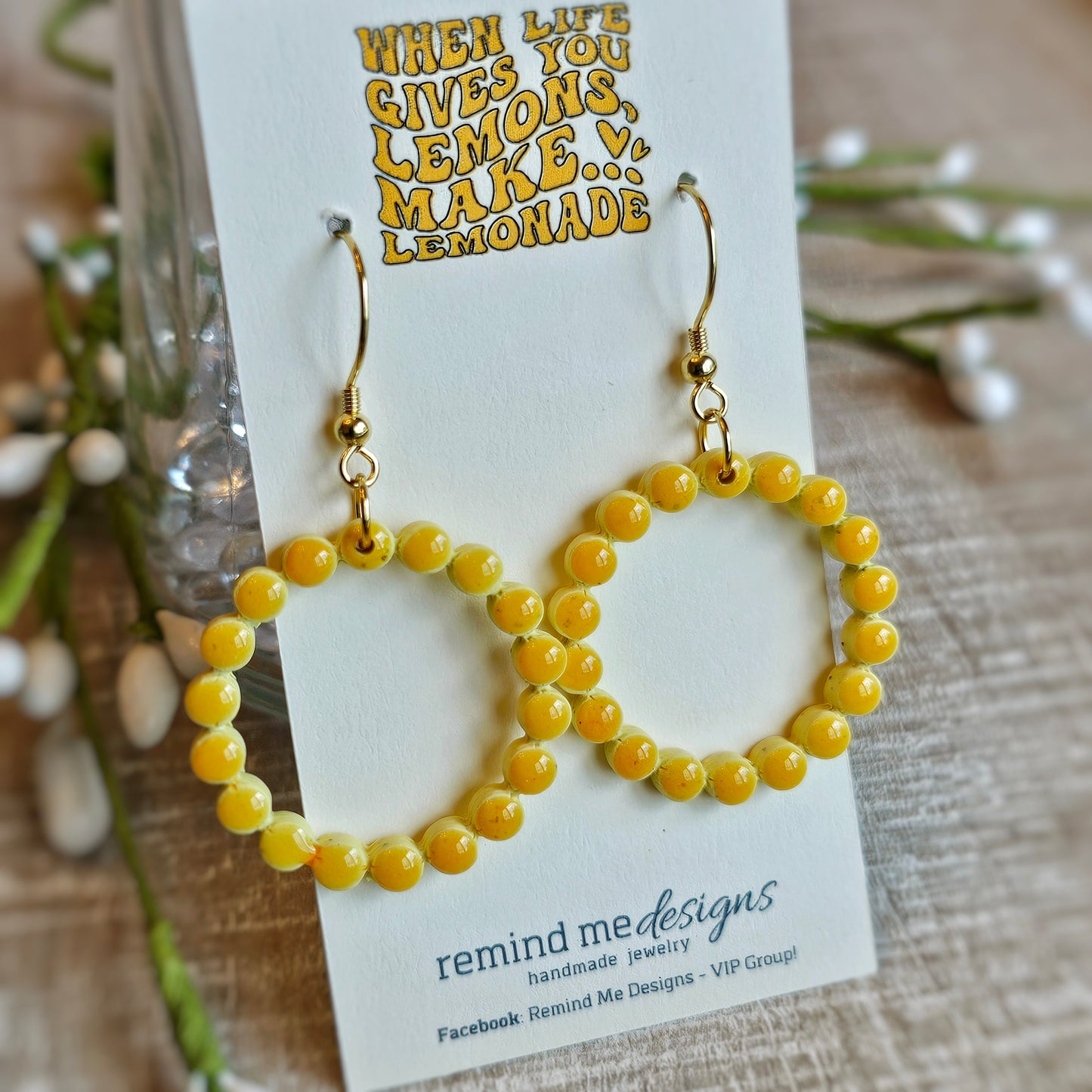Dot Pattern Clay Dangle Earrings