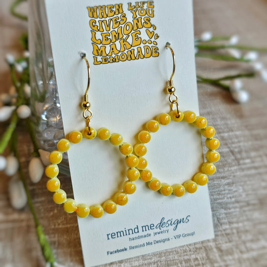 Dot Pattern Clay Dangle Earrings