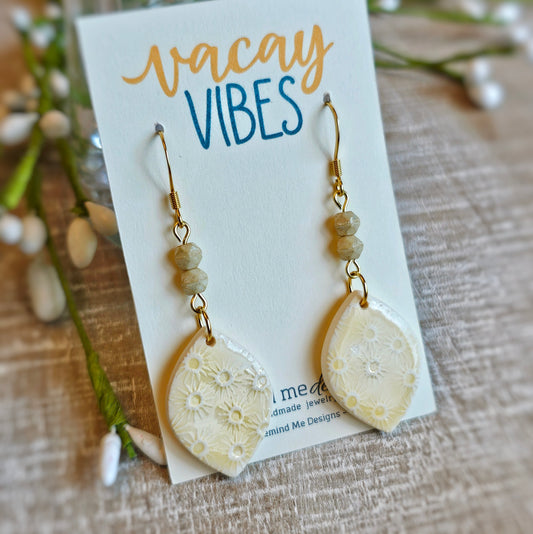 Clay Floral Dangle Earrings