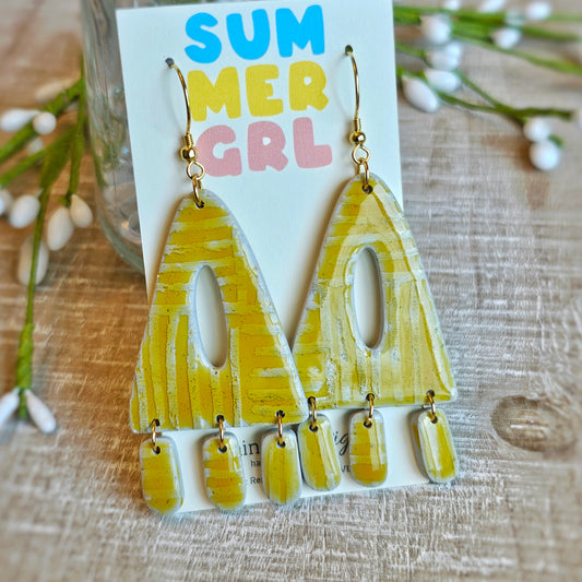 Clay Floral Dangle Earrings
