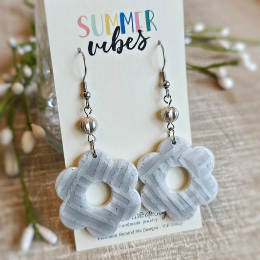 Gray Clay Dangle Earrings