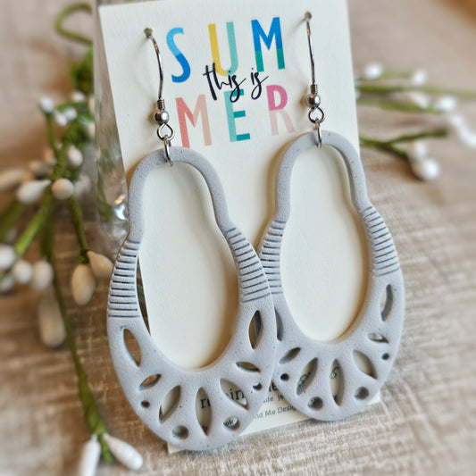 Gray Clay Dangle Earrings