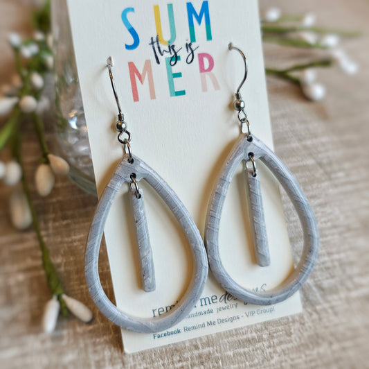 Gray Clay Dangle Earrings