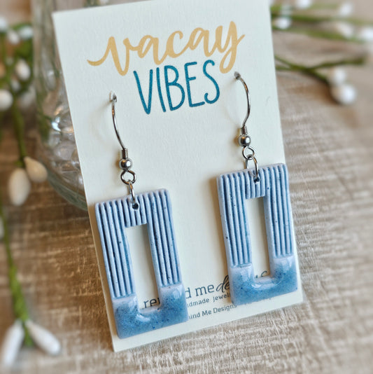Blue Clay Dangle Earrings