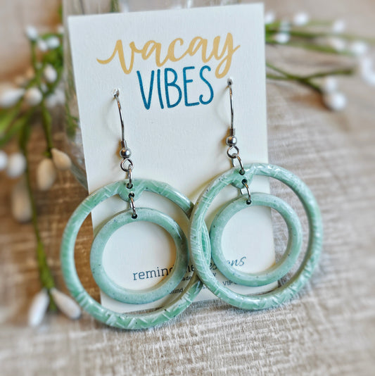 Green Clay Dangle Earrings