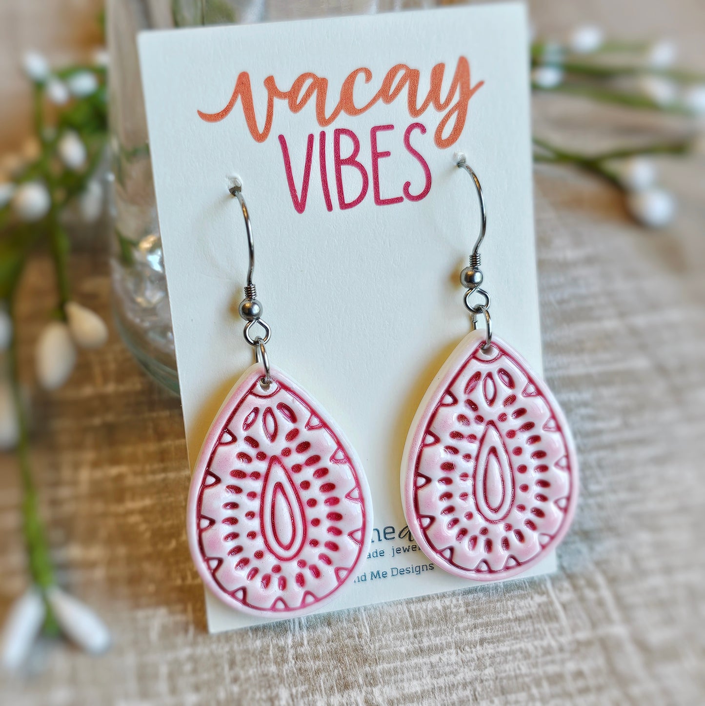 Boho Clay Dangle Earrings