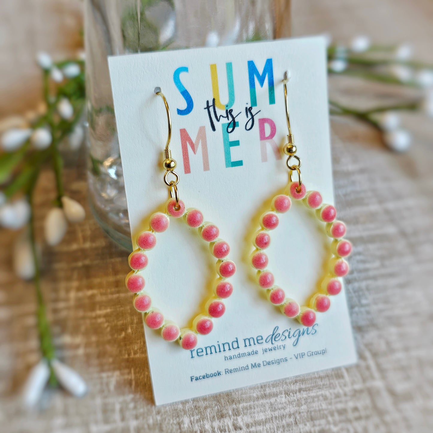 Dots Pattern Clay Dangle Earrings