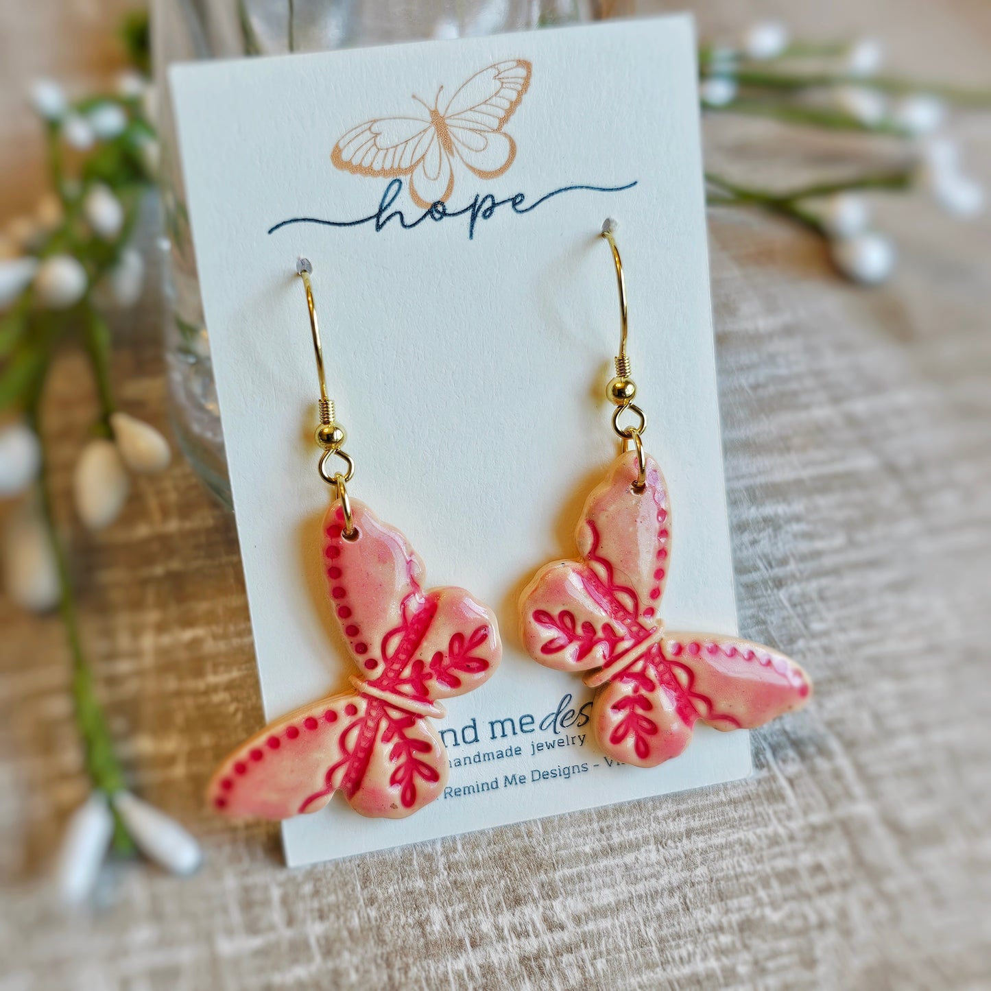 Butterfly Clay Dangle Earrings