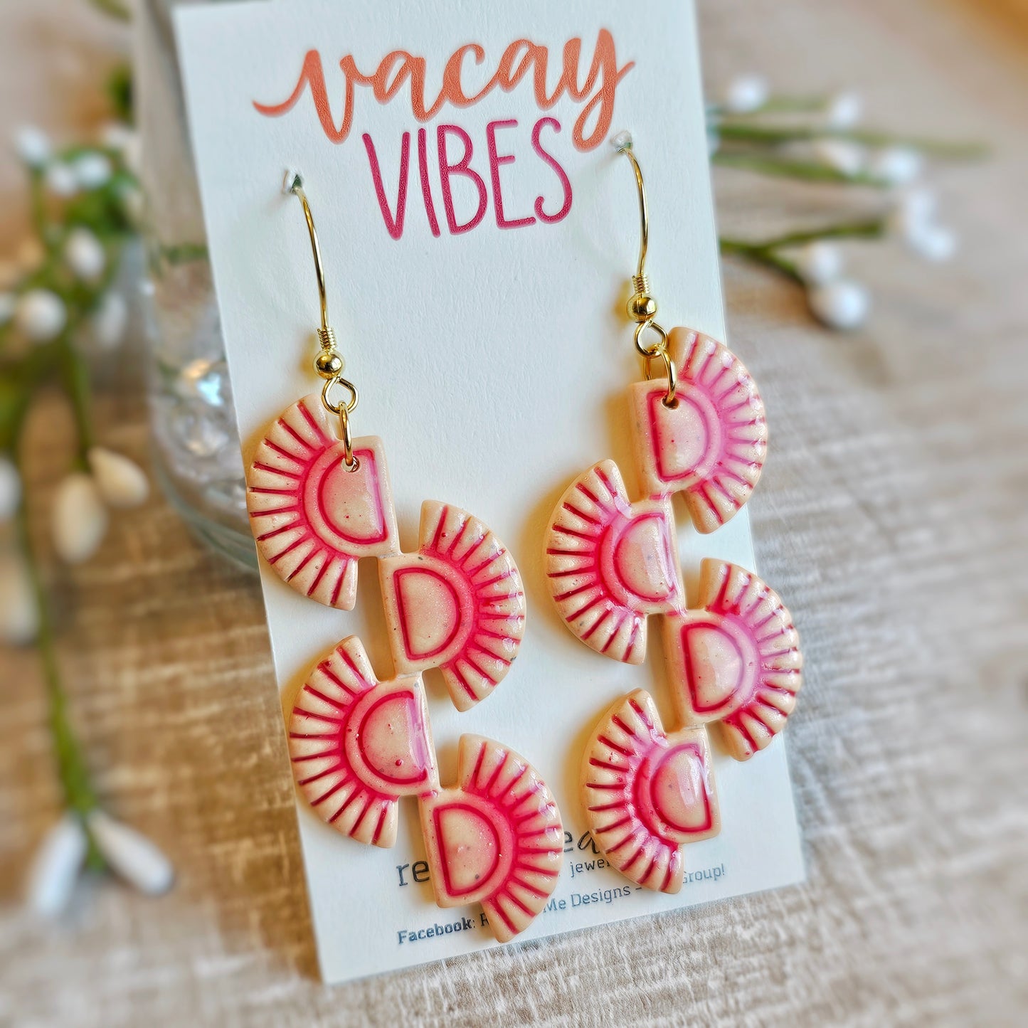 Sun Clay Dangle Earrings