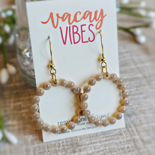 Dots Pattern Clay Dangle Earrings
