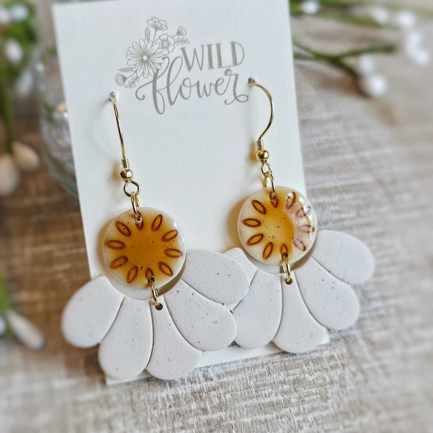 Floral Clay Dangle Earrings