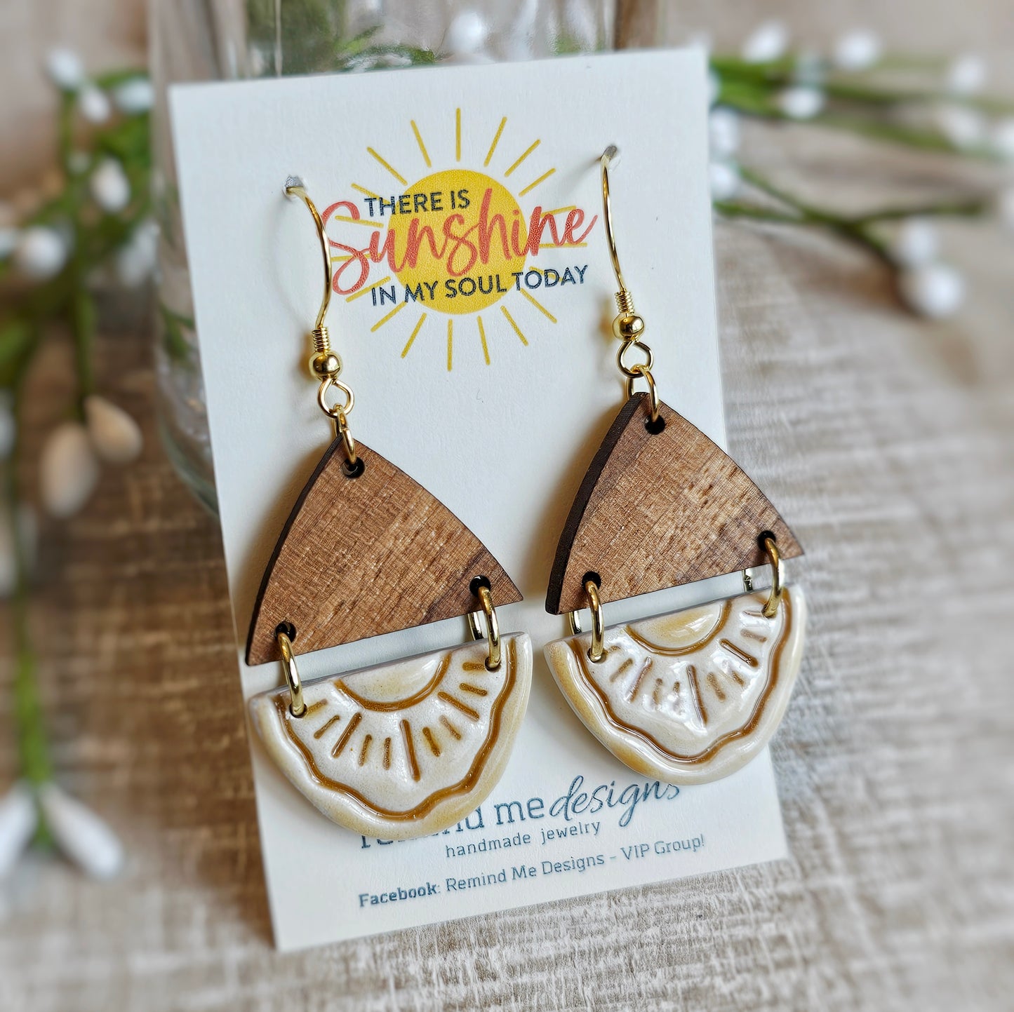 Sun Clay Dangle Earrings