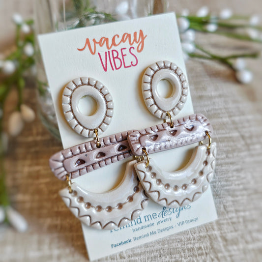 Boho Clay Dangle Earrings