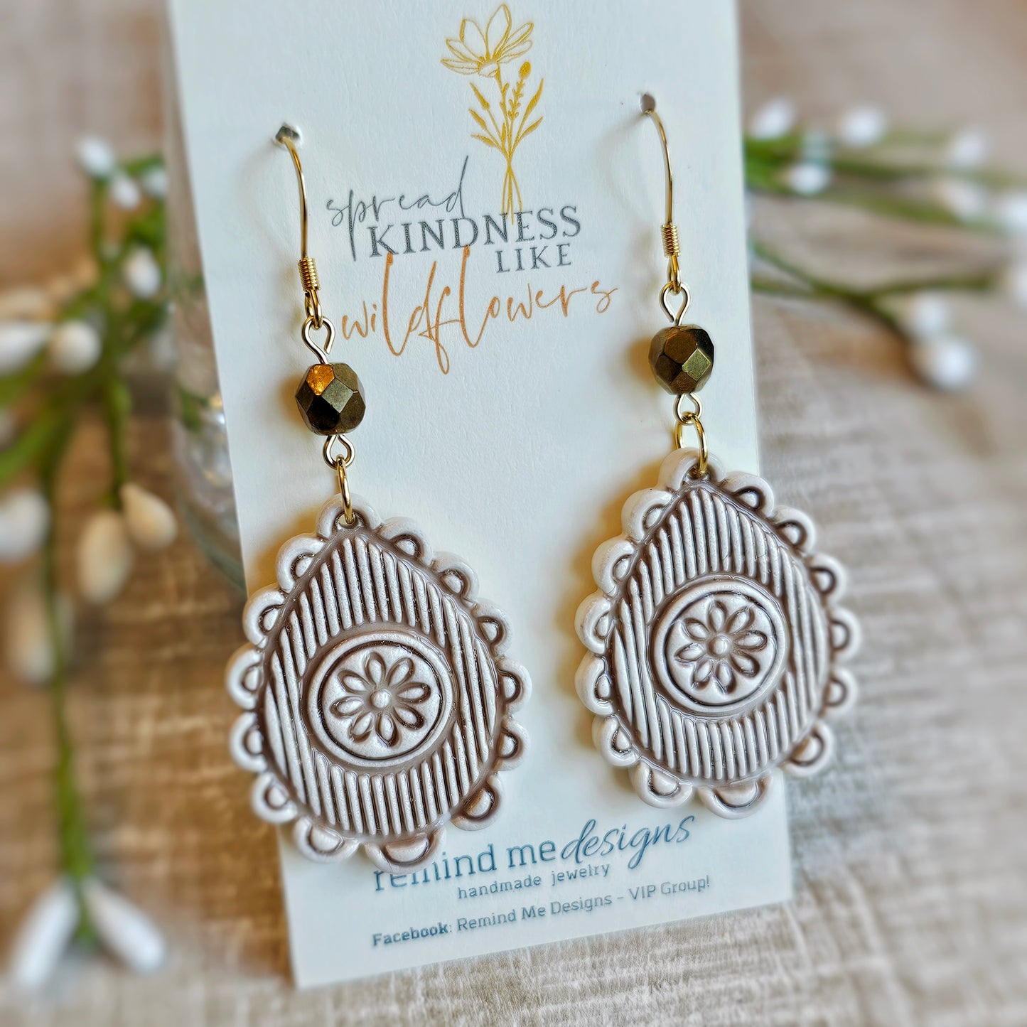 Floral Clay Dangle Earrings