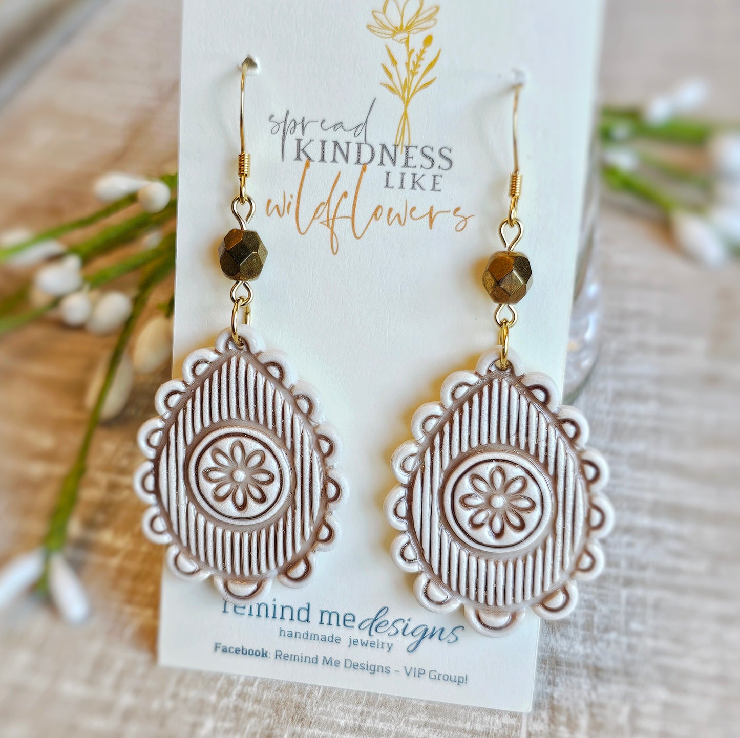 Floral Clay Dangle Earrings