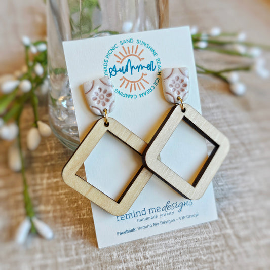 Floral Clay Dangle Earrings