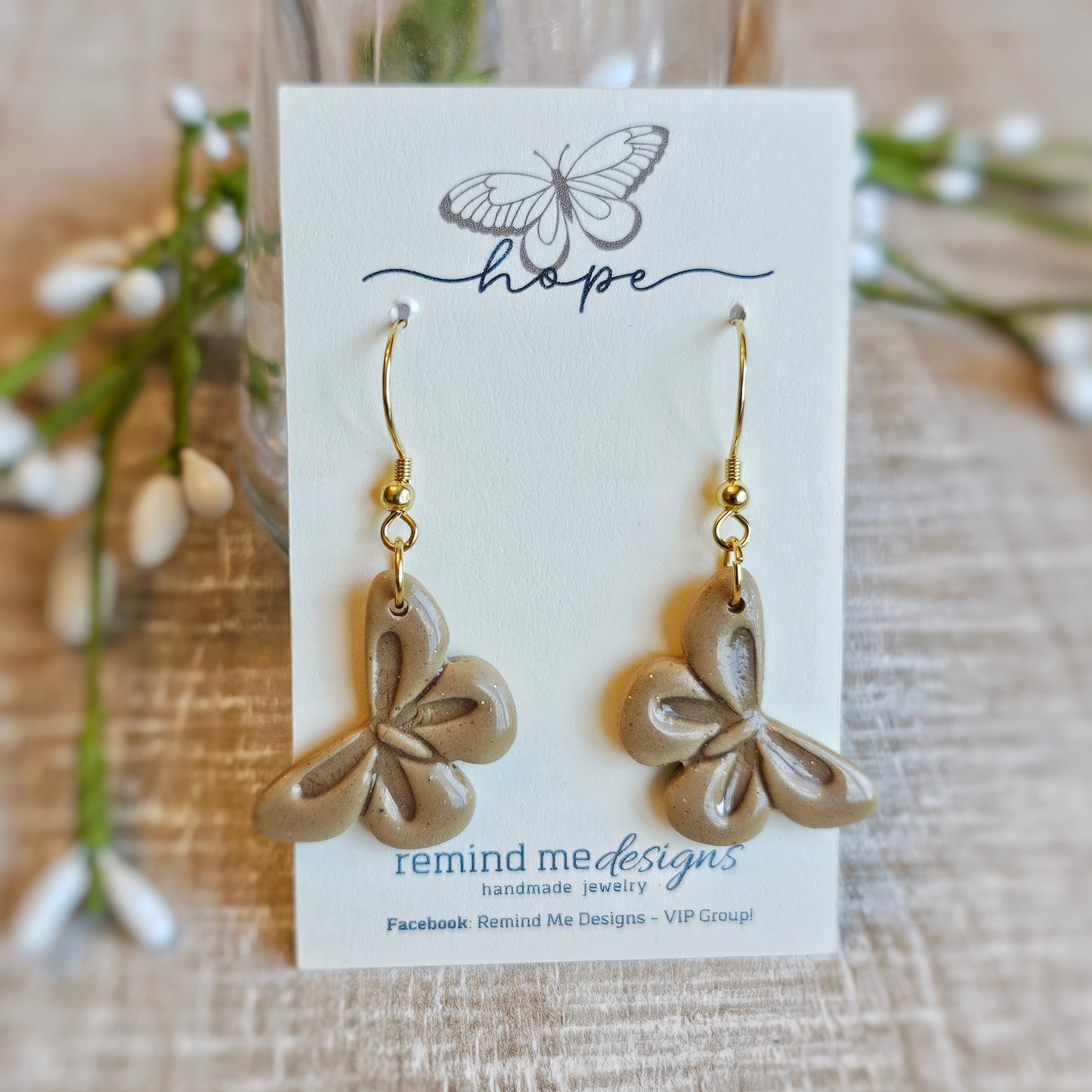 Butterfly Clay Dangle Earrings