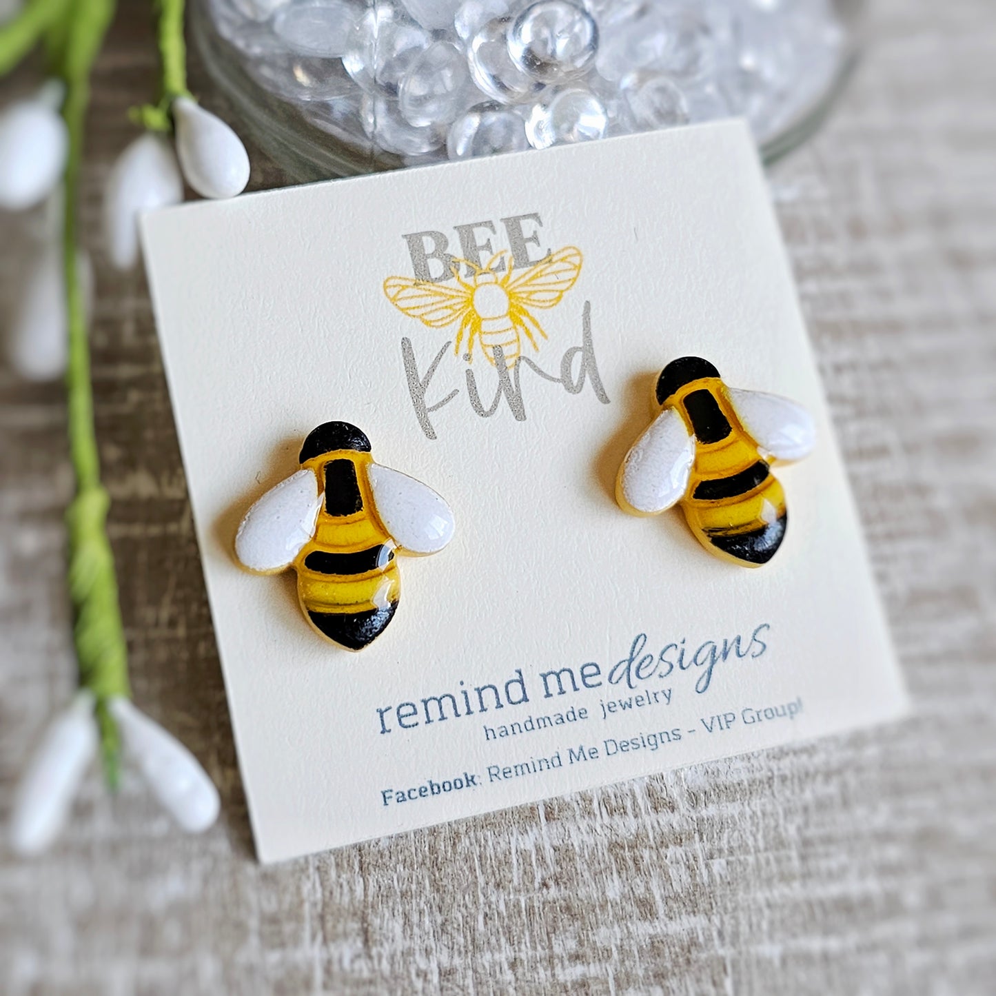 Bee Clay Stud Earrings