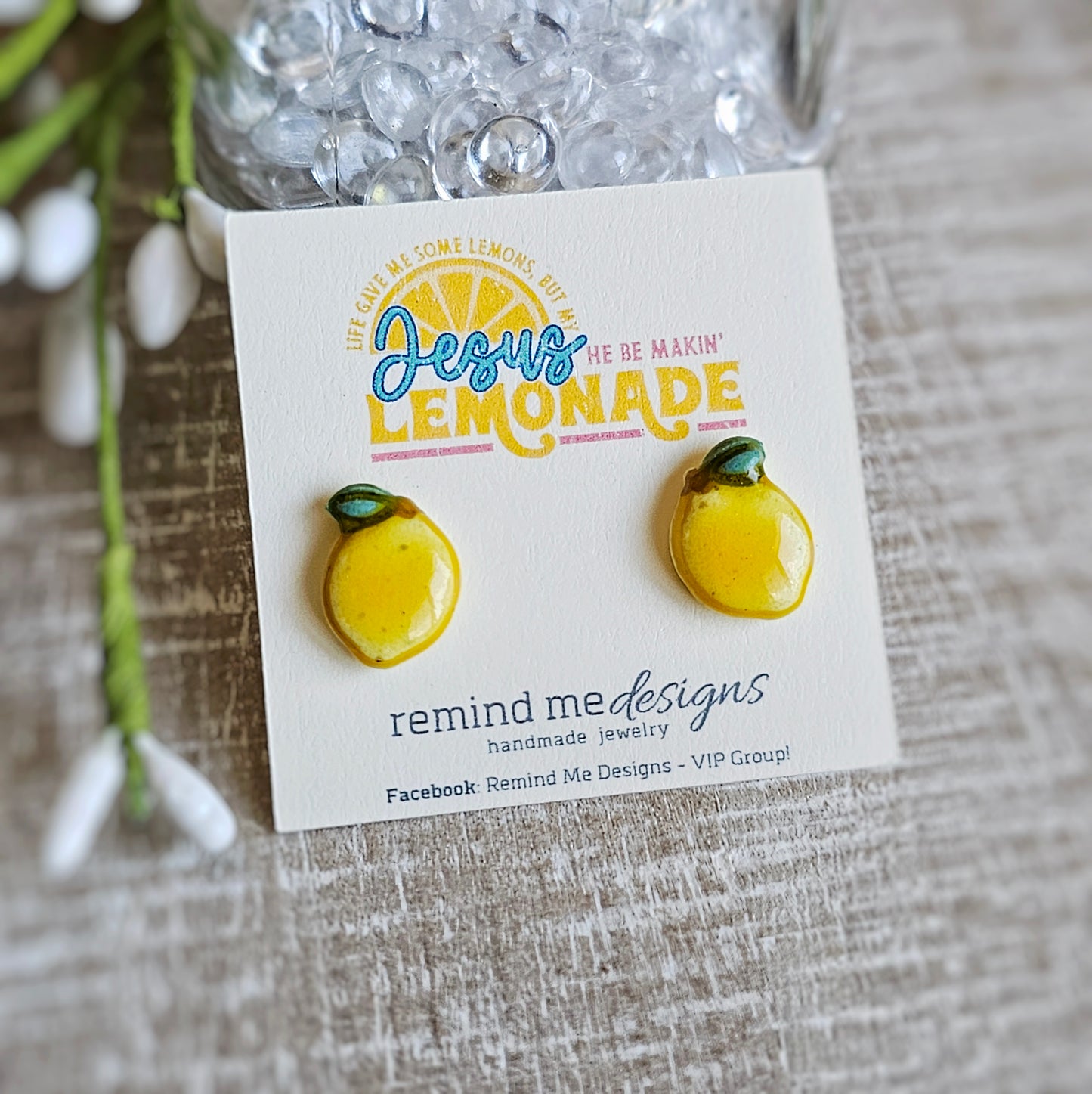 Lemon Clay Stud Earrings