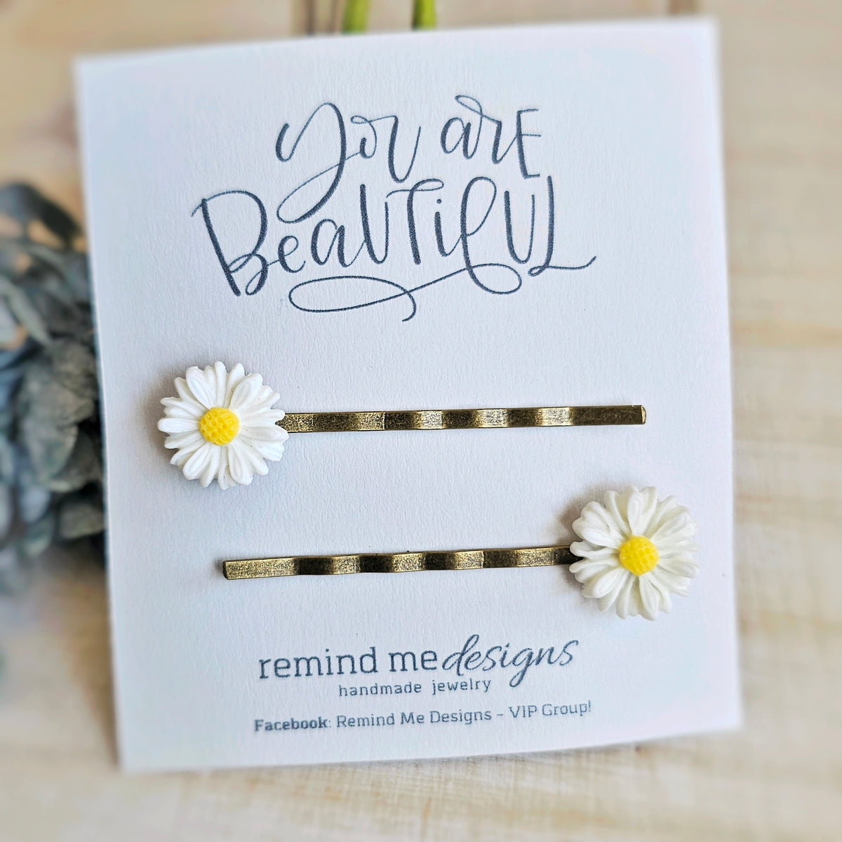 White Floral Bobby Pins