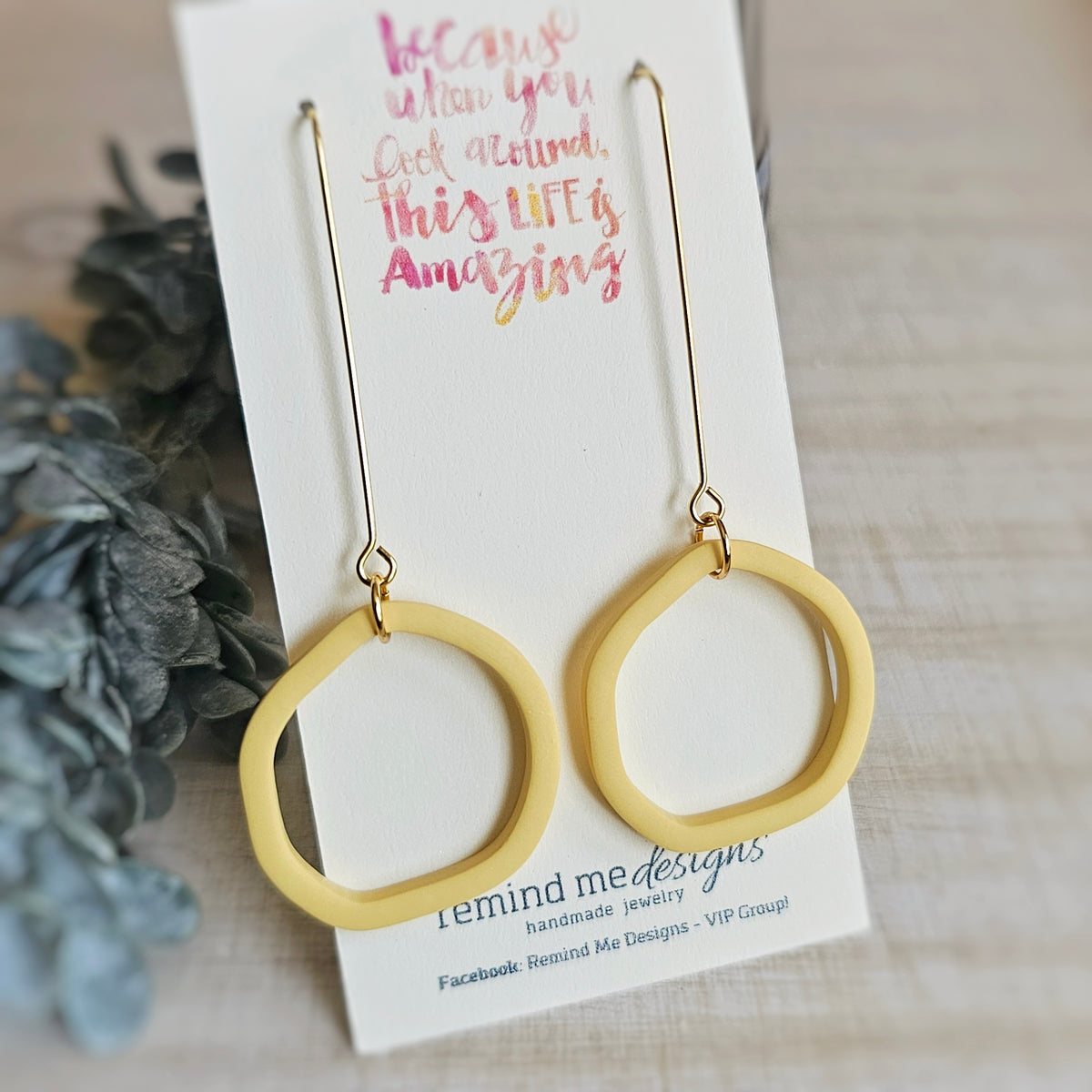 Yellow Clay Dangle Earrings