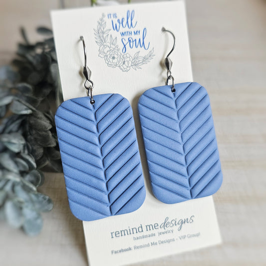 Dusty Blue Clay Dangle Earrings