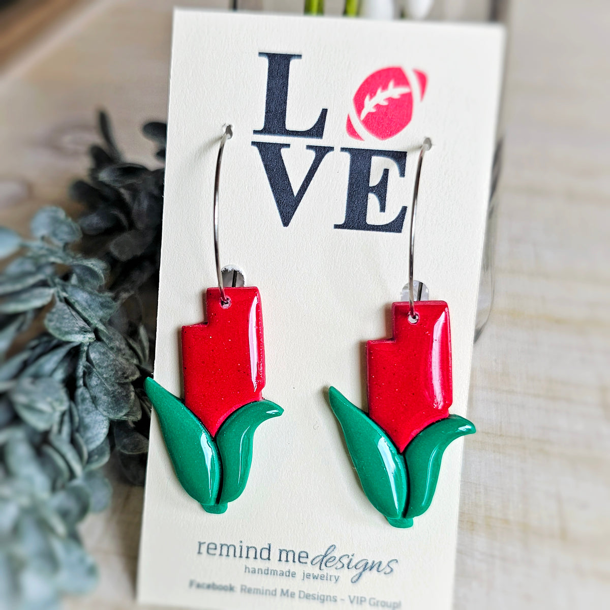 Nebraska Corn Clay Earrings