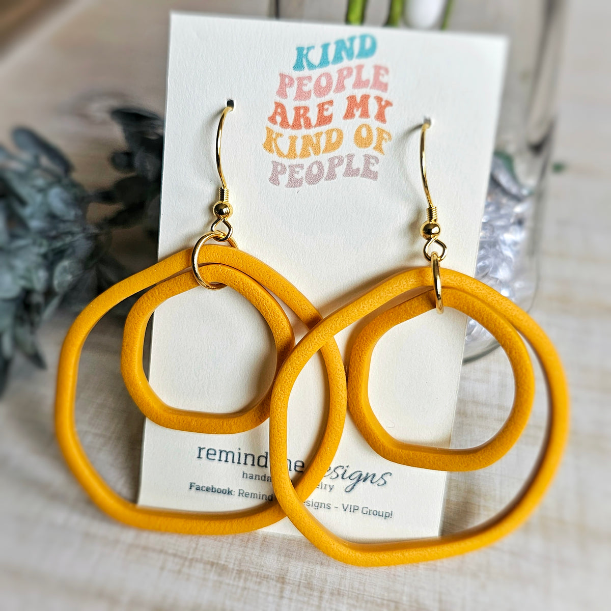 Mustard Yellow Clay Dangle Earrings