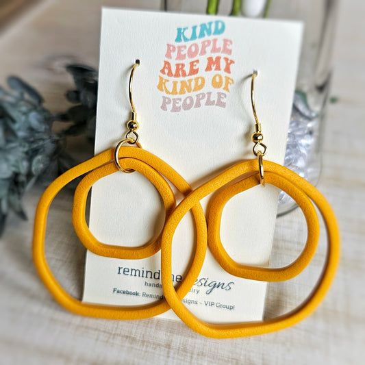Mustard Yellow Clay Dangle Earrings